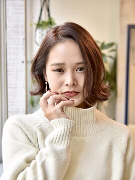 ヘアーリゾートテラス(hair resort terrasse) 大人かわいい似合わせボブディワンレン3Dカラーボルドー神戸