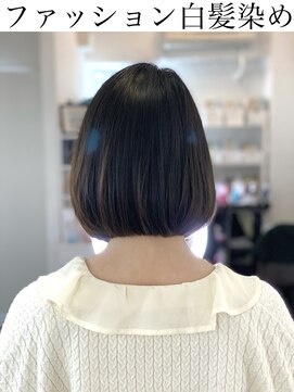 ツムグ 代官山店(TUMUGU) 大人可愛いワンレンボブ/白髪ぼかし脱白髪染めニュアンスカラー