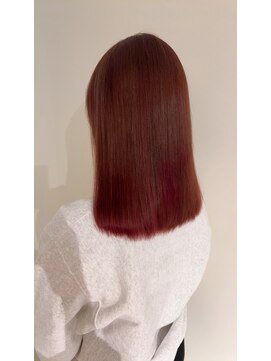 アヴァンスクロス あべのルシアス店(AVANCE.CROSS) ワンブリーチでレッドブラウン