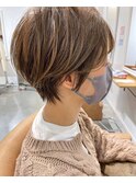 大人ショート×ミルクティーベージュ
