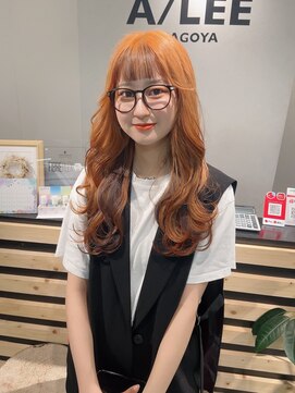 アイリー 名古屋(A/LEE) オレンジベージュ×セクションカラー