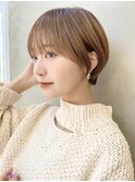 大人ショートボブ丸みショートカットマッシュショート前髪あり