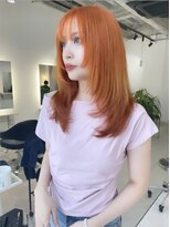 オールヘア(ALL HAIR) semi long layer × orange.