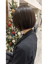 エスデザイン(es design)&nbsp;ぱつっとミニボブ×オリーブグレージュ×カラーin髪質改善