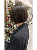 ぱつっとミニボブ×オリーブグレージュ×カラーin髪質改善