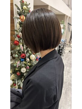 エスデザイン(es design) ぱつっとミニボブ×オリーブグレージュ×カラーin髪質改善