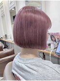 横浜ハイトーンボブタッセルボブ外ハネボブミルクティーベージュ
