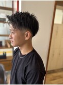 アップバング　メンズフェード