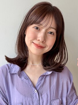 ラフ フロム ガーデン(Laf from GARDEN) くびれミディアム/レイヤー/顔周り/ミルクブラウン/20代30代