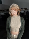 505. ベージュカラー/ゆるウェーブ/艶感/デザインカラー