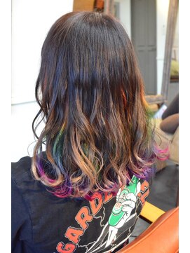 ポタム 東中野(potamu) 虹色インナーカラー