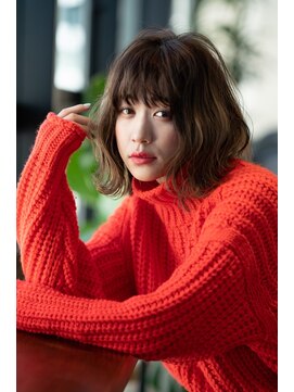 オースティン 錦糸町(AUSTIN) 大人かわいい前髪セシルカットココアブラウンフリンジウェーブ