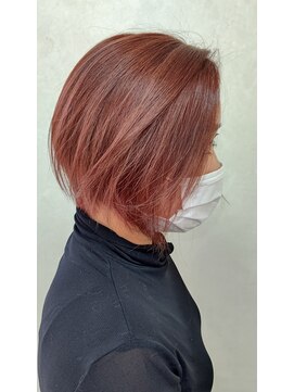ヘアサロン スリーク(Hair Salon Sleek) ラズベリーピンク×アシンメトリーボブ