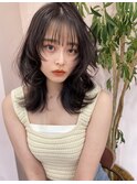 ラベンダー/グレージュ/韓国ヘア/渋谷/レイヤー/顔まわり