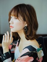 エクファ ヘア リゾート 大津 瀬田店(ex-fa hair resort)&nbsp;美髪逆三角切りっぱなしボブエアリーロングピンクブラウン