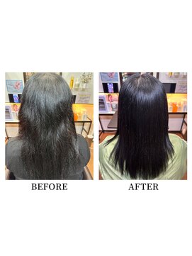 ヘアーメイク クーラ 行橋店(Hair make CURA) 20代30代髪質改善ココアブラウン艶感ストレート透明感赤み消し