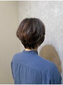 大人ショートボブ 白髪ぼかし白髪染め/髪質改善ケアTr#3