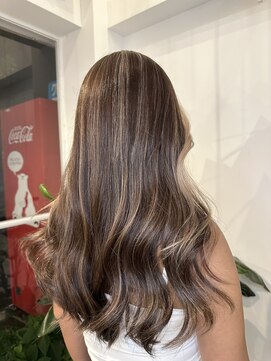 ピークスヘア(peaks hair) ハイライトフェイスフレーミングメッシュカラーダブルカラー堀江