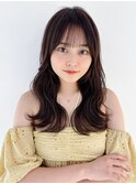 くびれヘアミディアム前髪カット_F0314