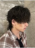 メンズマッシュウルフ波巻きスパイラルパーマメンズパーマ