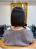 ブリーチなしチェリーブラウン髪質改善縮毛矯正酸性ストレート