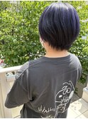 ダークパープルカラー×ショートカット