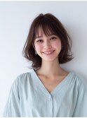 レイヤーカット/イメチェン/外ハネボブ/美髪/ワイドバング/髪型