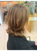 ミディアム ハイライト 白髪ぼかし ベージュカラー 30代 40代
