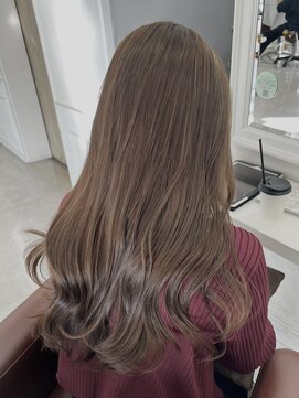 ヘアーアイスカルテット(HAIR ICI QUARTET) 小顔効果◎ブリーチなしロングベージュレイヤー韓国風