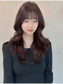 【レイヤー】レッドブラウン×セミロングレイヤーヘア