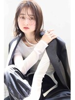 ムウ 難波(MOU) ボブクールショート前髪イメチェンピンクベージュ30代40代50代