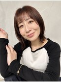 レイヤーボブ×暖色カラー