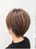「大人可愛い丸みショートボブ」