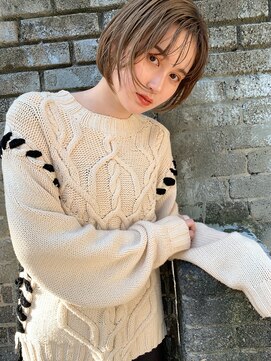 クラフト ヘア デザイン(CRAFT HAIR DESIGN) 耳かけ小顔ボブ/柔らかいペールアッシュカラー