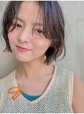 くびれヘア顔周り韓国レイヤーカット黒髪ショートミディアム/柏