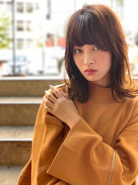 オースティン 流山おおたかの森(AUSTIN) 大人かわいい前髪セシルカットココアブラウンフリンジウェーブ