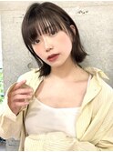 韓国ヘア/切りっぱなし/ボブ/外ハネボブ/暗髪/透明感カラー