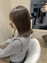 ヘアーデェカラー(hair de KOLOR) 【つくば】外ハネミディアム×白髪ぼかしハイライト