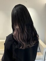 ベレーザ 渋谷(BELEZA)&nbsp;7107黒髪インナーカラー波巻きハイライトグラデーションカラー