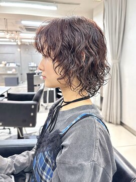 ヴェイン 渋谷(vain) ウルフレイヤーロングショートボブレイヤーパーマ秋色