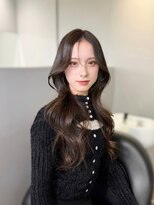 ノク 渋谷(nok)&nbsp;モカグレージュうぶ毛バング_メルティカラーフェミニンロング