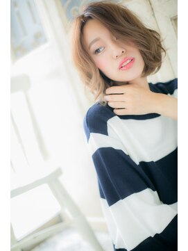 モッズ ヘア 福岡姪浜店(mod's hair) mod's姪浜/ハイライトウェーブミディアム外ハネボブパーマi