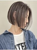ハイライトバレイヤージュダブルカラーショートカット30代40代