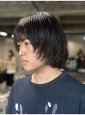 アプリコットオレンジ/くびれヘア/ウェーブショート［新潟］