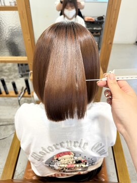 ジジ 宇都宮(Gigi) くびれヘア/フェイスレイヤー/アプリコットオレンジ/宇都宮/鶴田