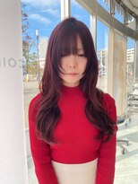 コワファースト 大分(COIFF1RST)&nbsp;フェイスレイヤー/レッドバイオレット/韓国レイヤー/コテ巻き