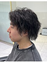 六本木美容室 白金店 メンズショートウルフツイストスパイラルアップバング