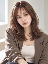テクライズ 刈谷店(TECHRISE)&nbsp;顔周りレイヤーカット×ベージュ