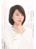 暗髪ナチュラルショートボブ♪