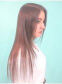 脱赤みペールベージュヘアロング[池袋/髪質改善/縮毛矯正]